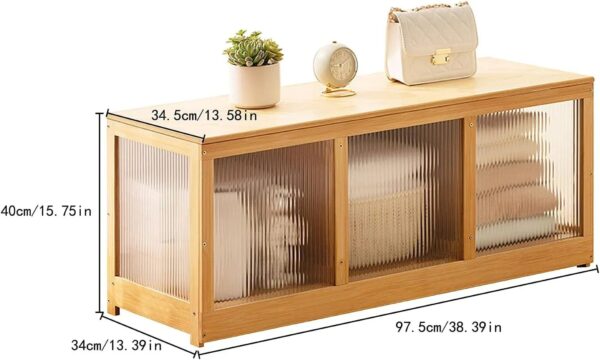 Coffre de rangement en bambou avec panneaux acryliques – Image 2