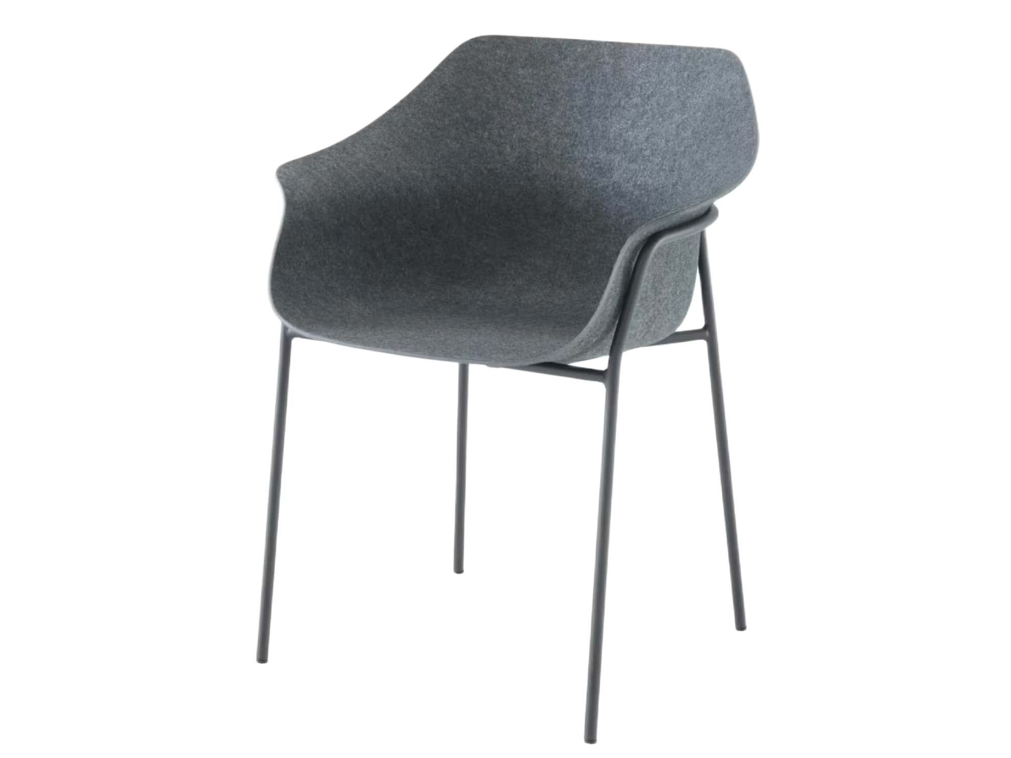 Chaise moderne en feutre recyclé avec structure métal – Gris clair